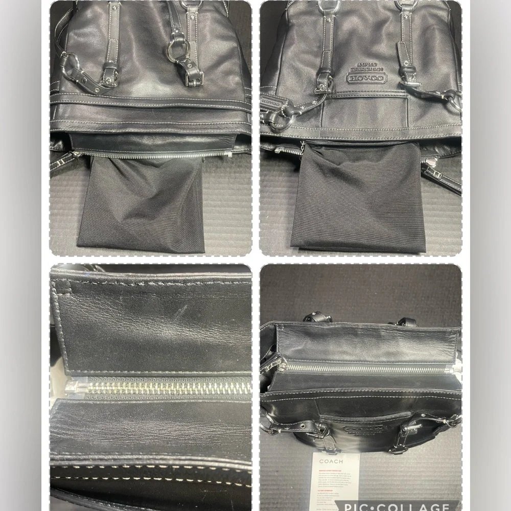 Vintage Coach Black Leather Tote Excellent, classy, LIKE NEW VERY WELL CARED FOR - Picture 13 of 17